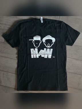 NWOT MAW MASTERS AT WORK Black Graphic Crew Neck T-Shirt